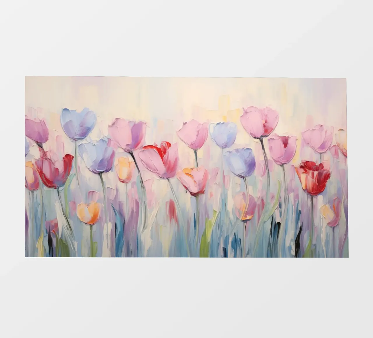 Tulipani nei colori rosa tenue telo in pvc da Imagine