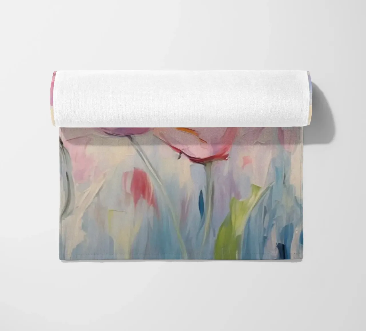 Tulips in soft pink colours beach towel by Imagine