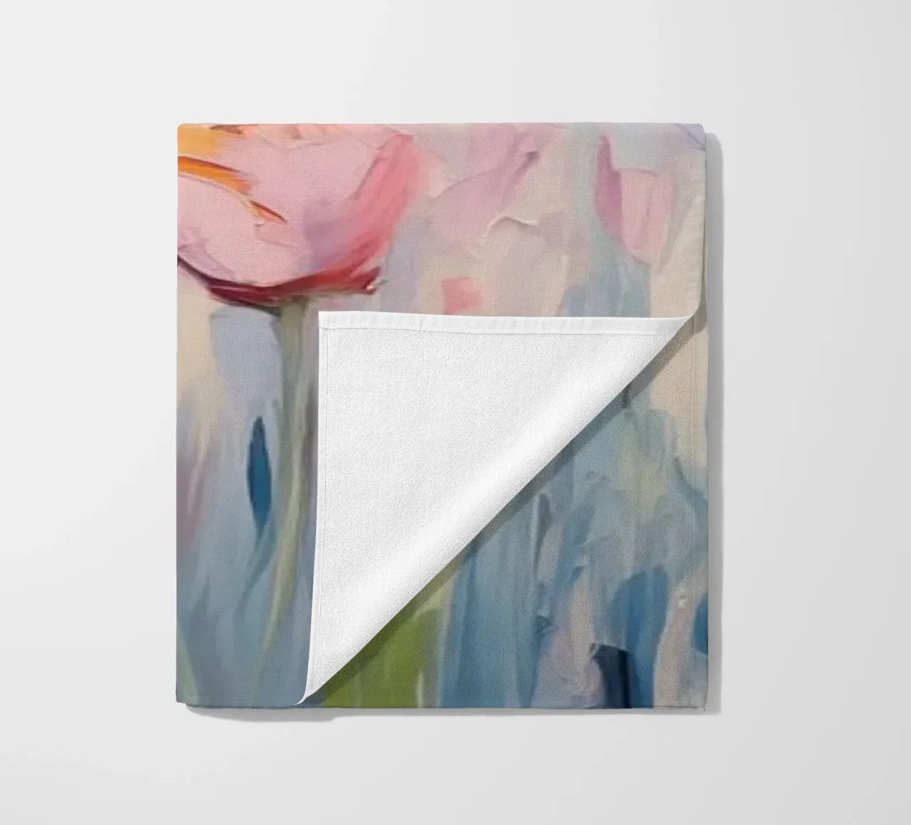 Tulips in soft pink colours beach towel by Imagine