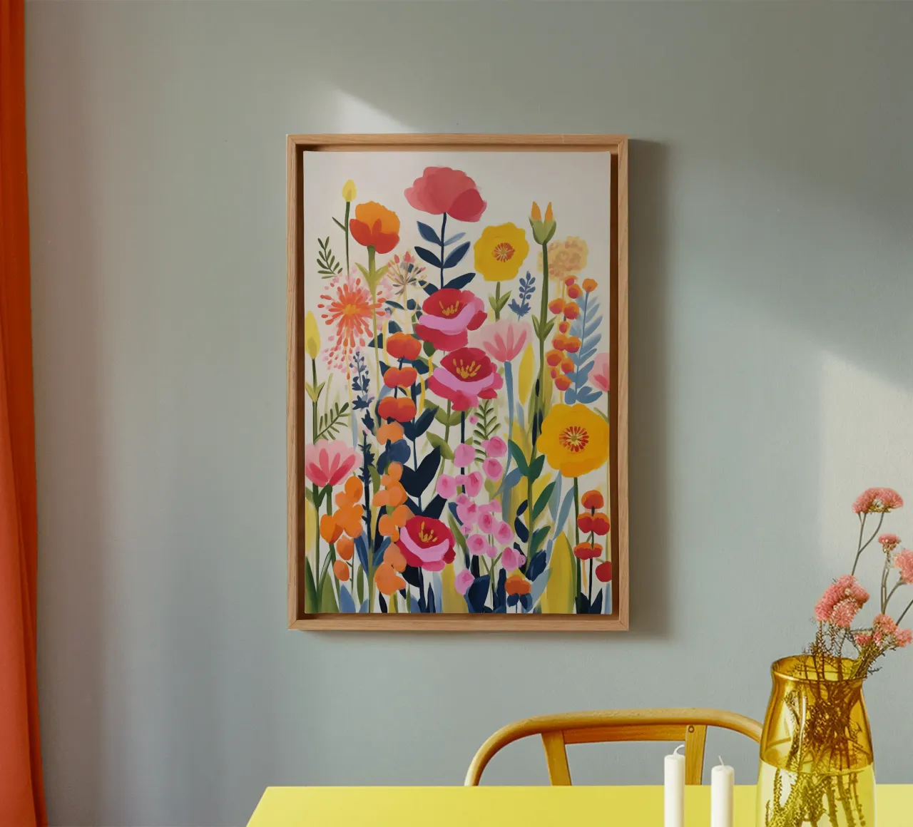 Fiori d'estate tela con Cornice a cassetta da Imagine