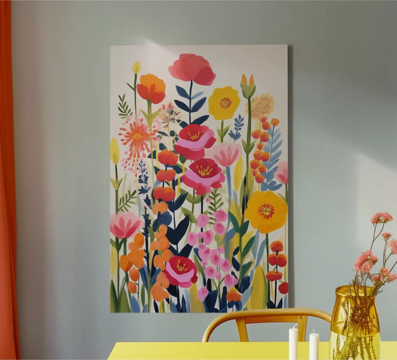 Fiori d'estate tela con Cornice a cassetta da Imagine