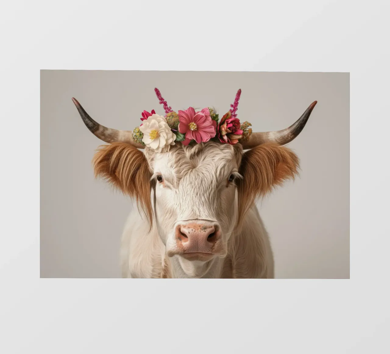 Mucca con fiori pellicola backlit da Imagine