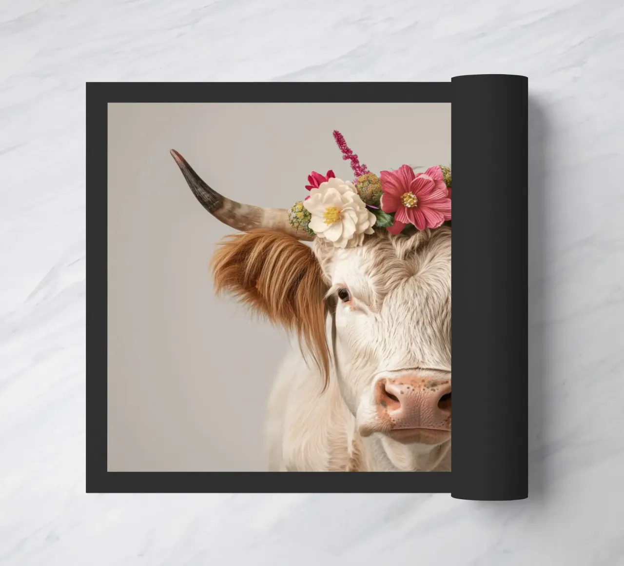 Mucca con fiori zerbino da Imagine