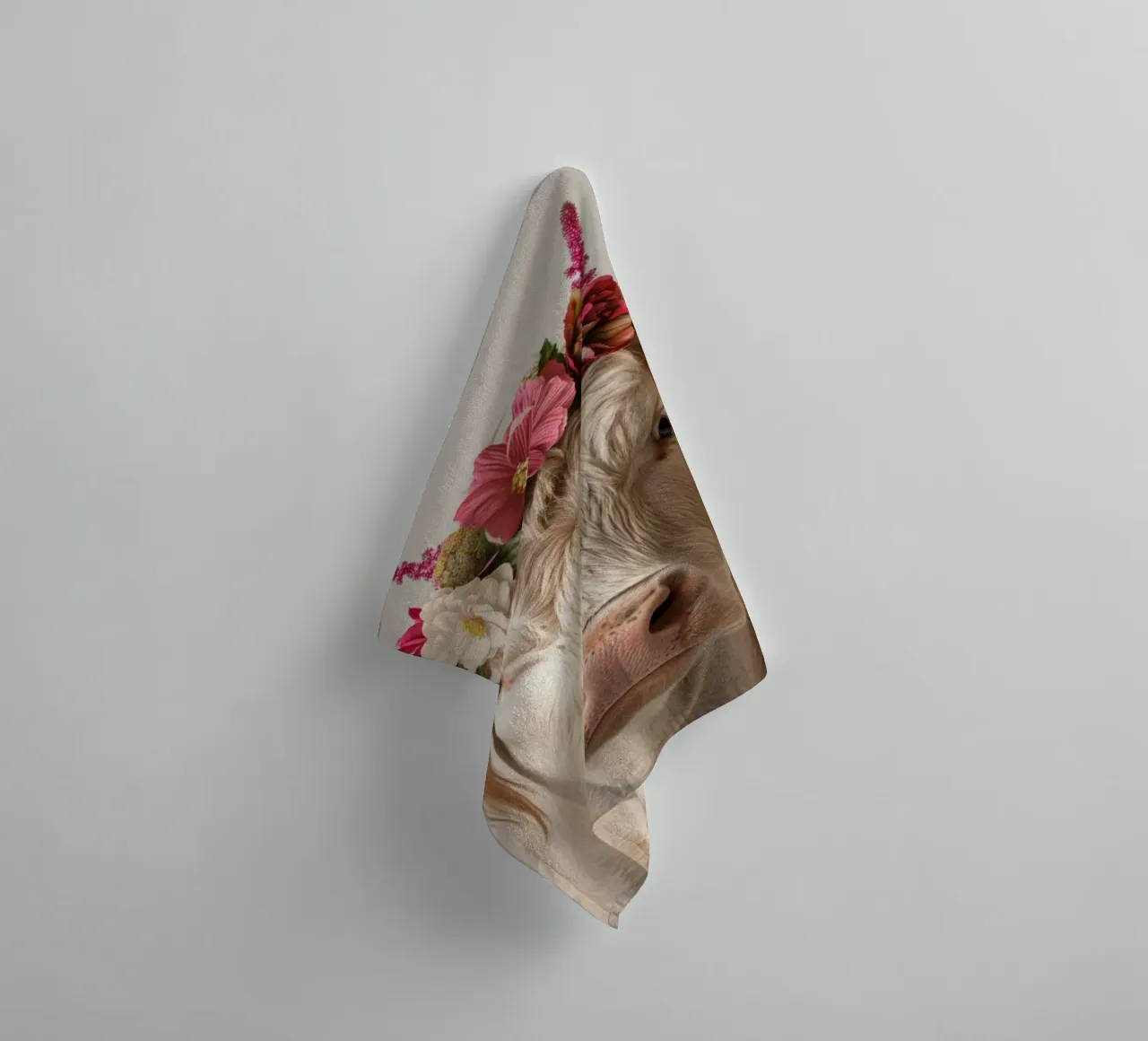 Mucca con fiori asciugamano da bagno da Imagine