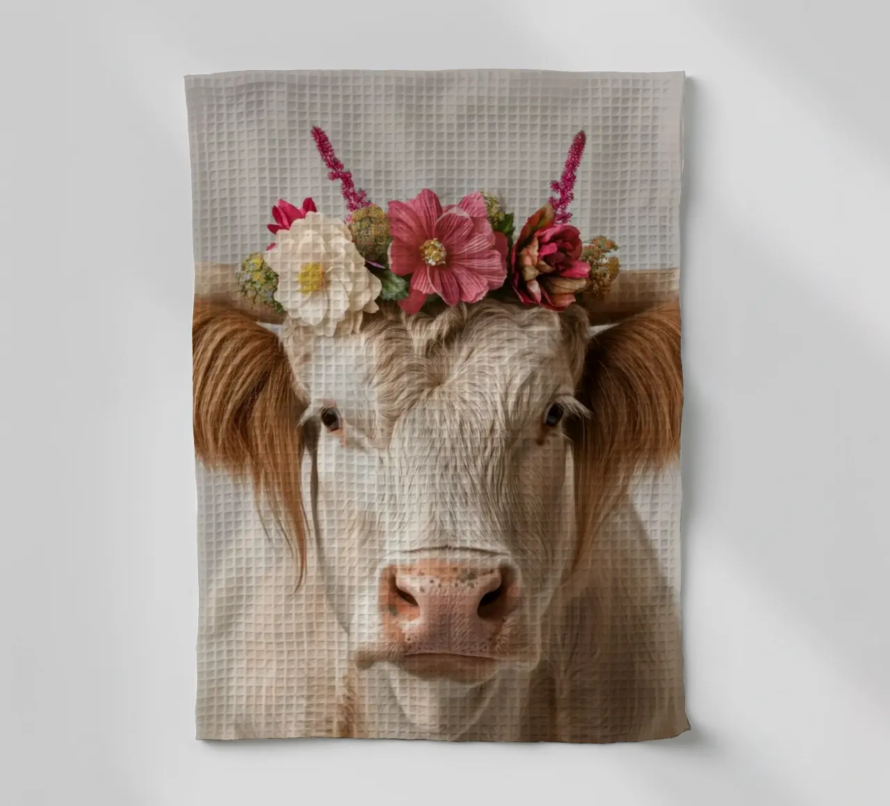 Mucca con fiori canovaccio da cucina da Imagine