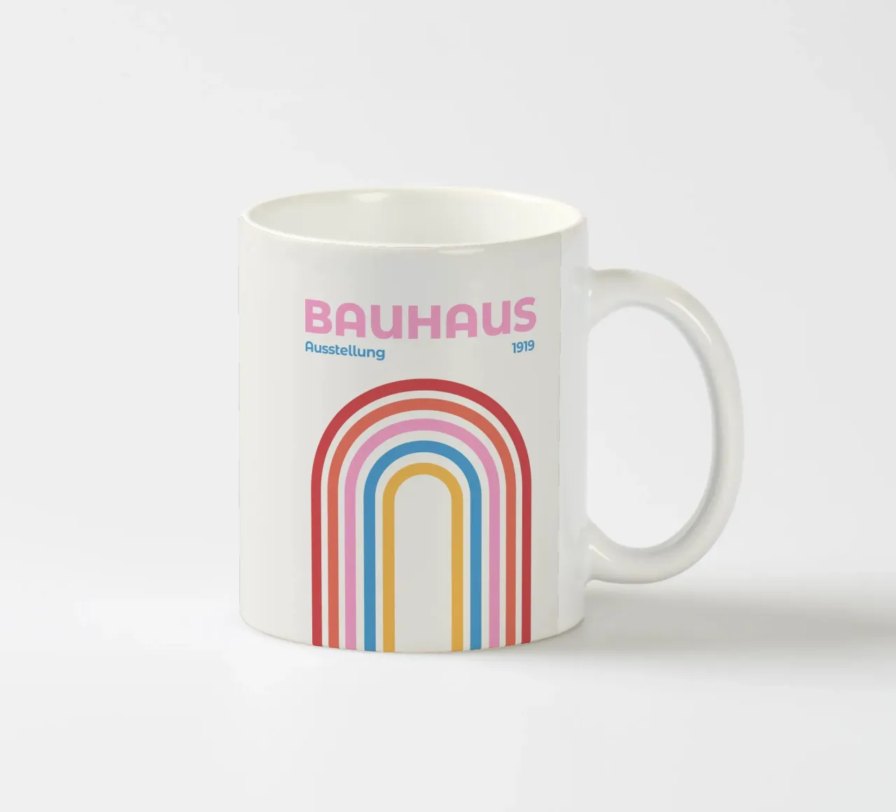 Arcobaleno Bauhaus tazza in ceramica da Paigaam Studio