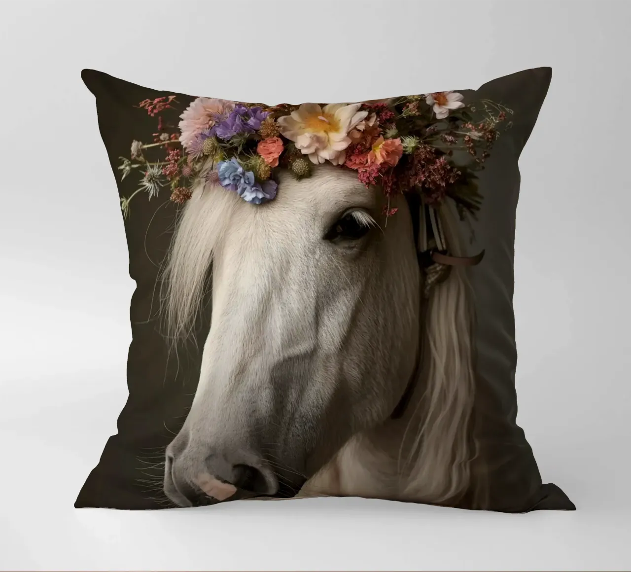 Cavallo con fiori cuscino da Imagine