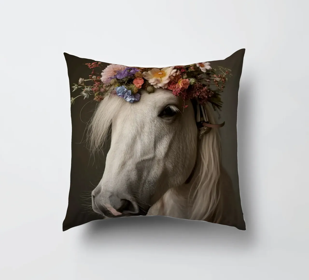 Cavallo con fiori cuscino da Imagine