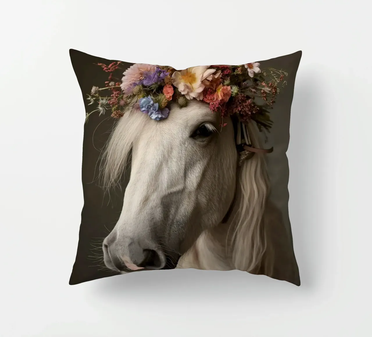 Cavallo con fiori cuscino da Imagine