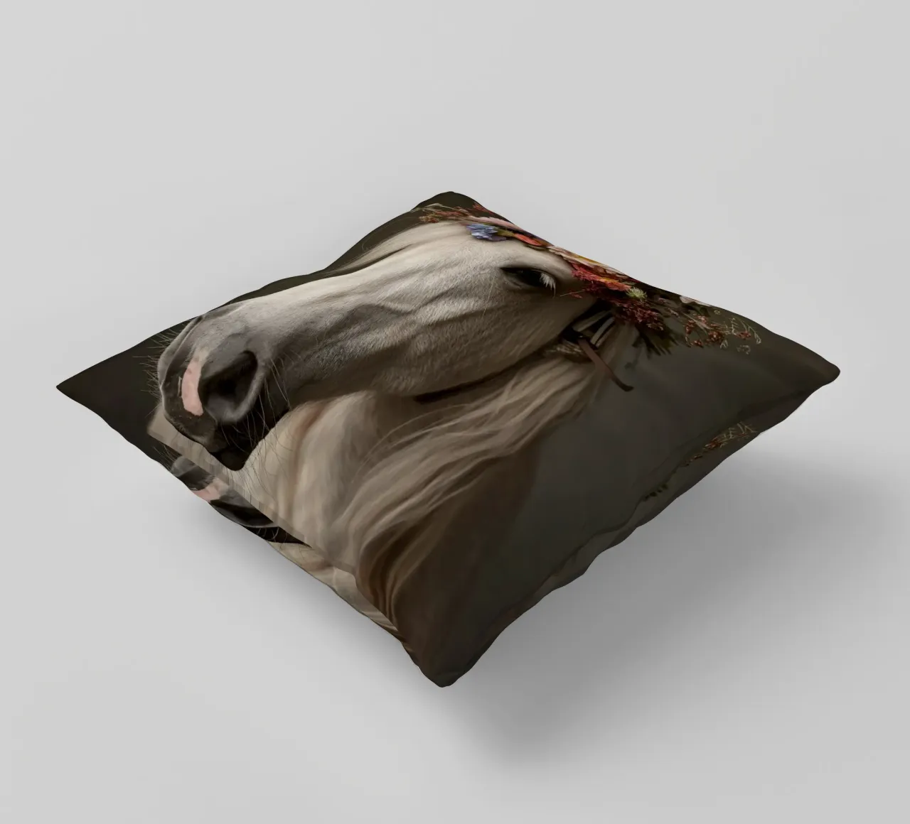 Cavallo con fiori cuscino da Imagine