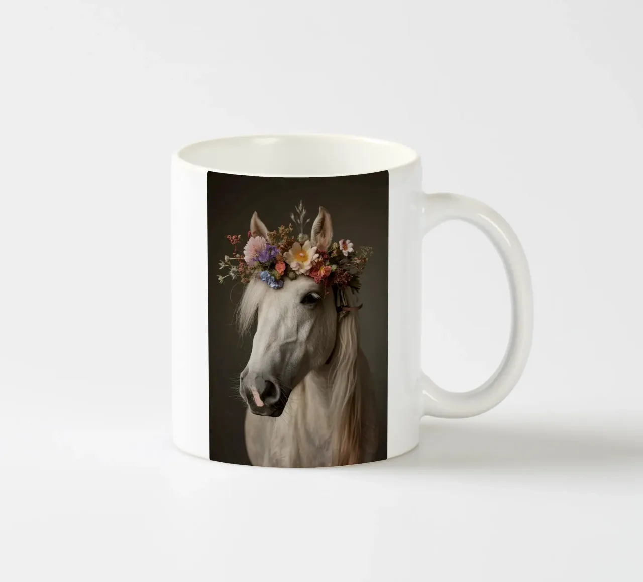 Cavallo con fiori tazza in ceramica da Imagine