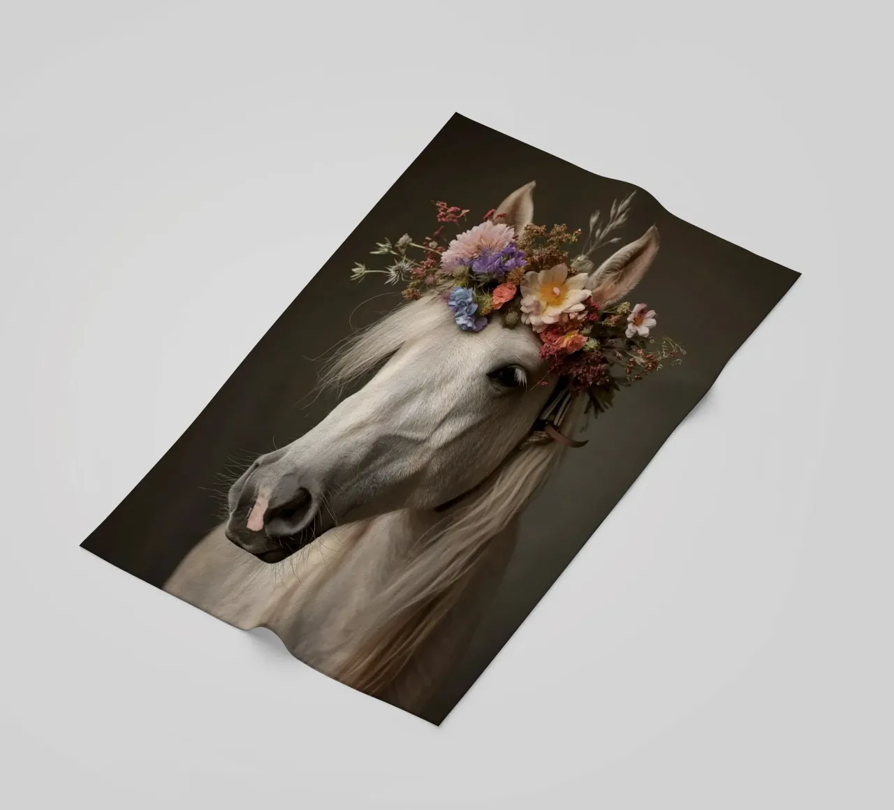 Cavallo con fiori telo mare da Imagine