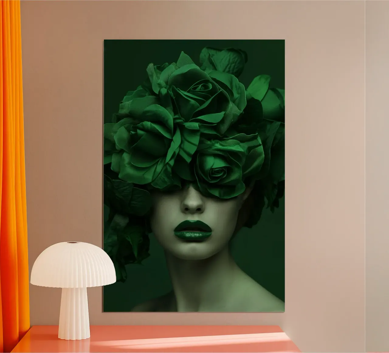 Ritratto femminile in verde carta hahnemühle da Imagine