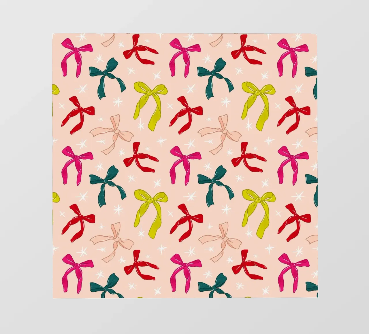Colorful Bows Pattern on Soft Peach Background pellicola backlit da showmemars