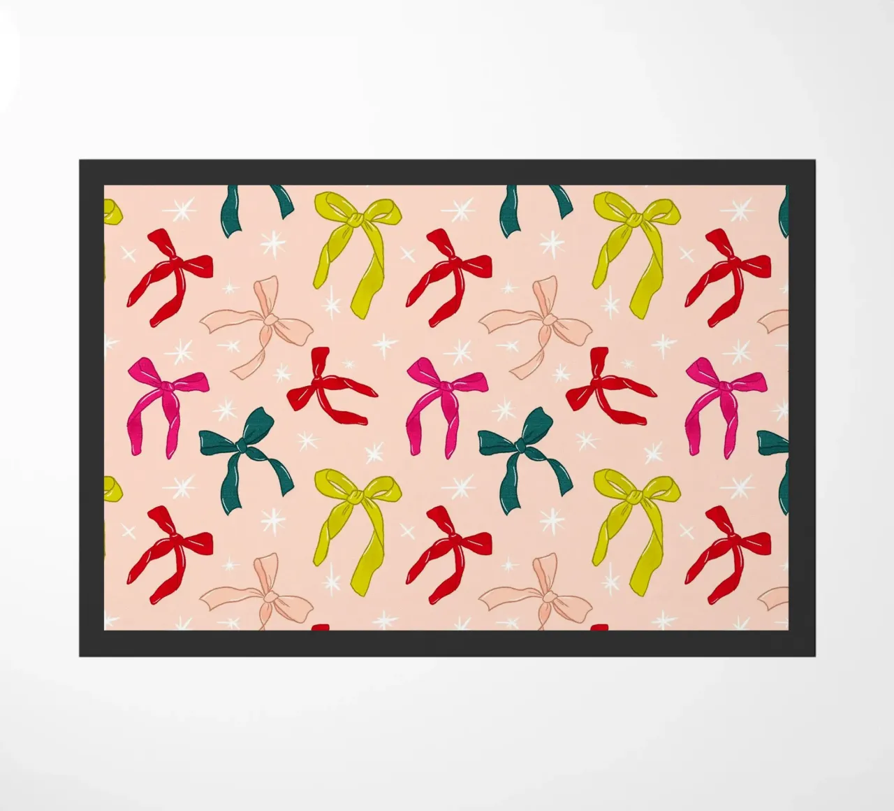 Colorful Bows Pattern on Soft Peach Background zerbino da showmemars