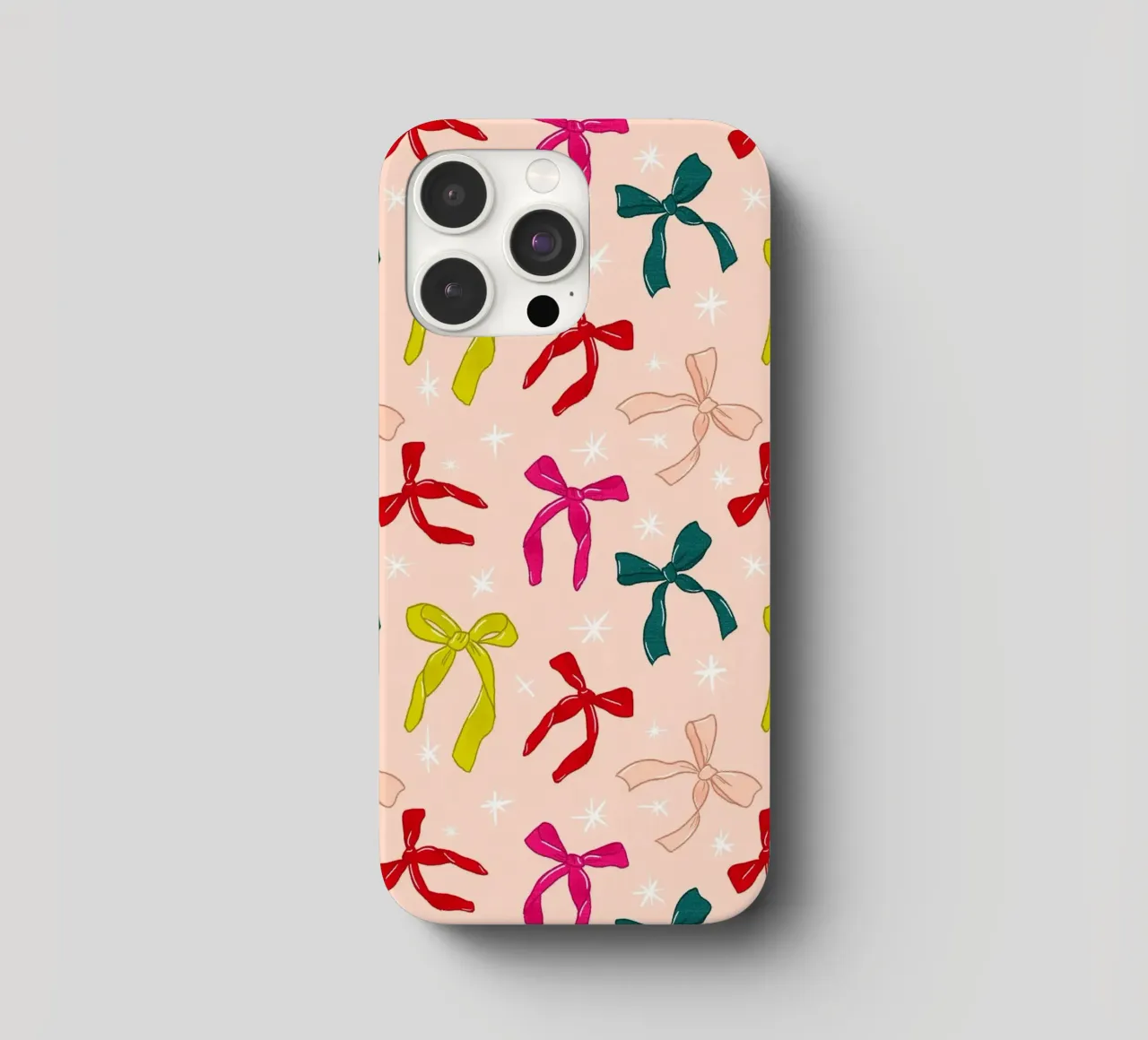 Colorful Bows Pattern on Soft Peach Background cover iphone da showmemars