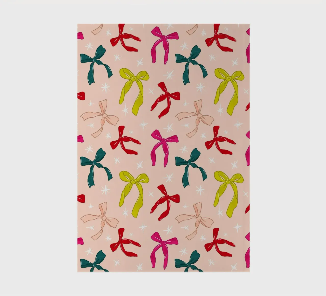Colorful Bows Pattern on Soft Peach Background notebook by showmemars
