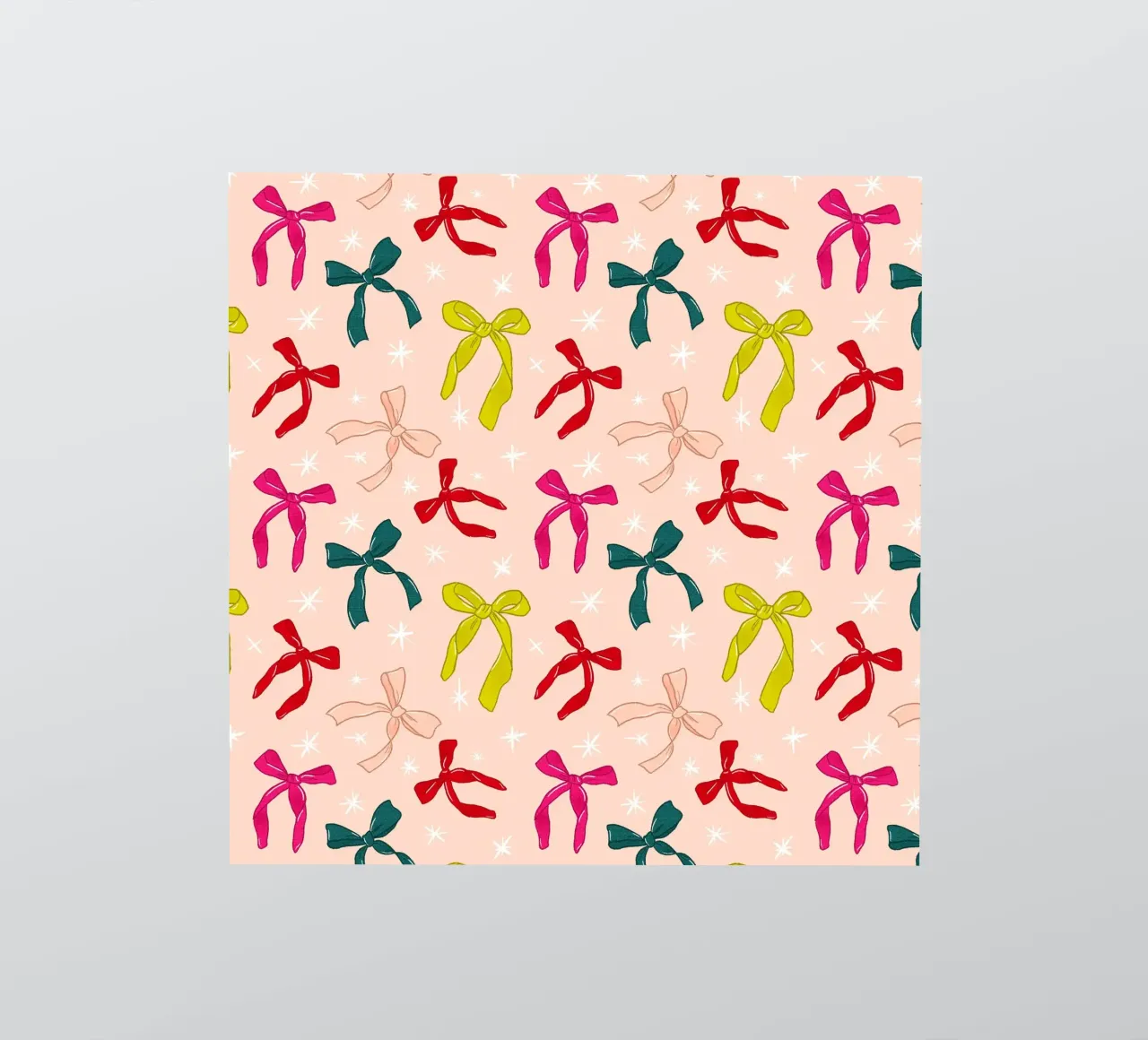 Colorful Bows Pattern on Soft Peach Background adesivo da showmemars