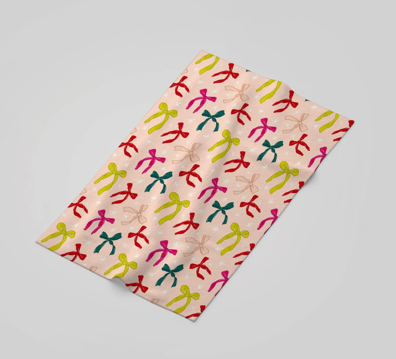 Colorful Bows Pattern on Soft Peach Background telo mare da showmemars