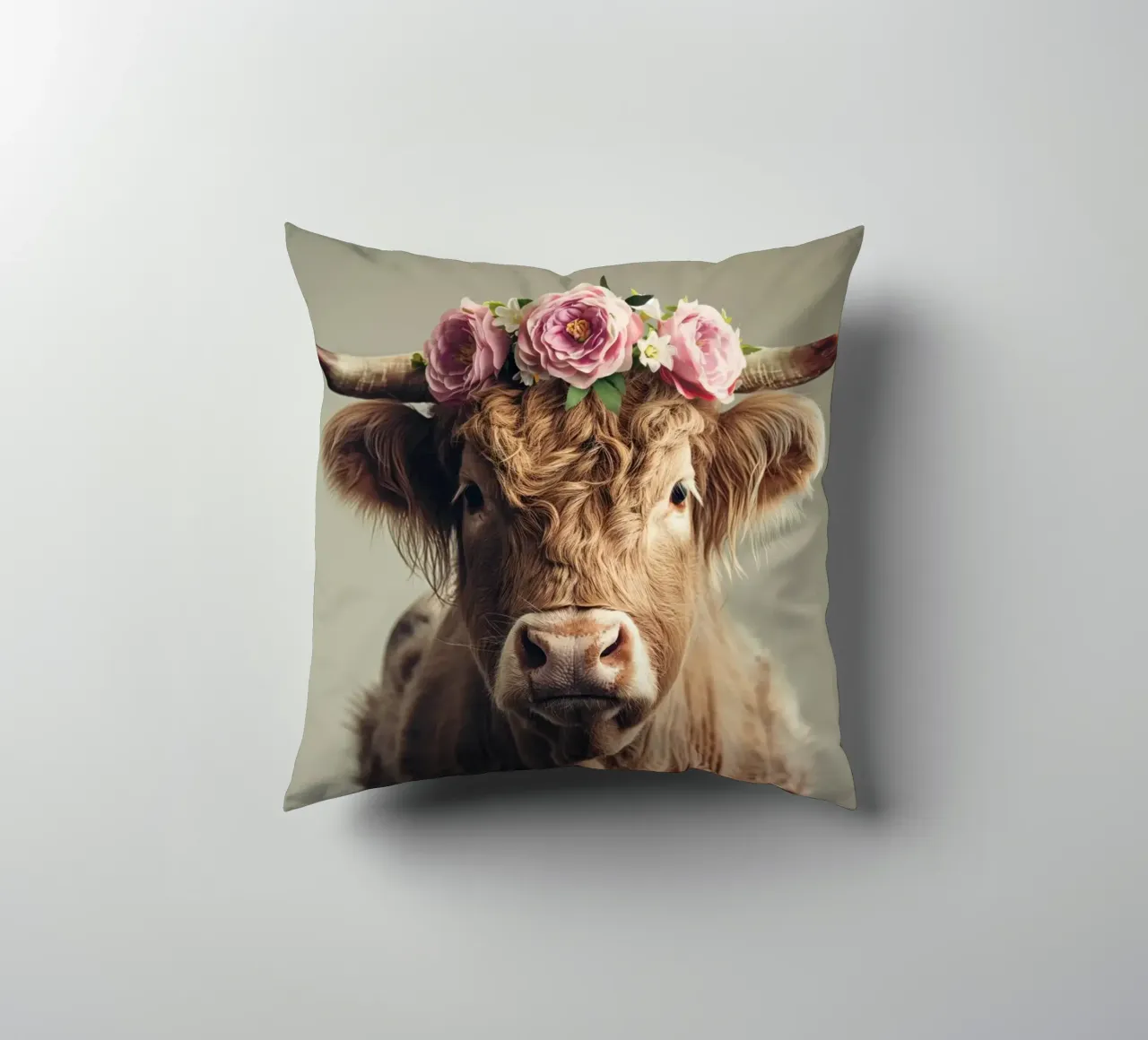 Mucca con fiori cuscino da Imagine