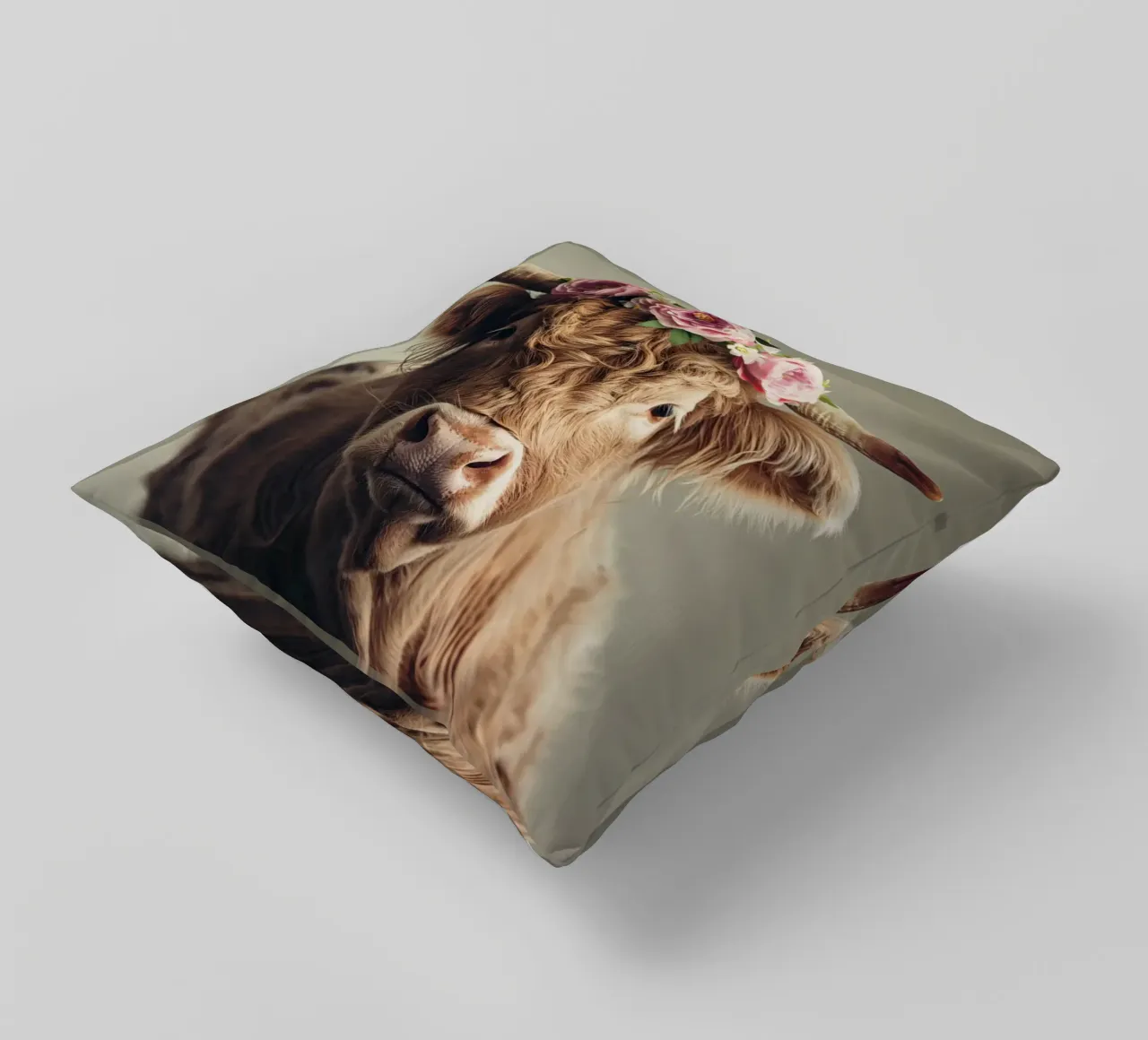 Mucca con fiori cuscino da Imagine