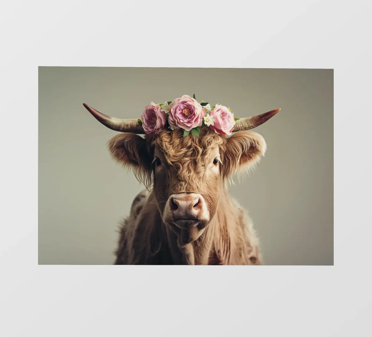 Mucca con fiori pellicola backlit da Imagine