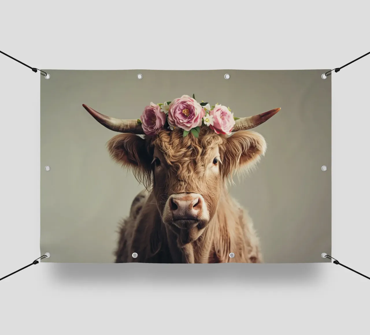 Mucca con fiori telo in pvc da Imagine