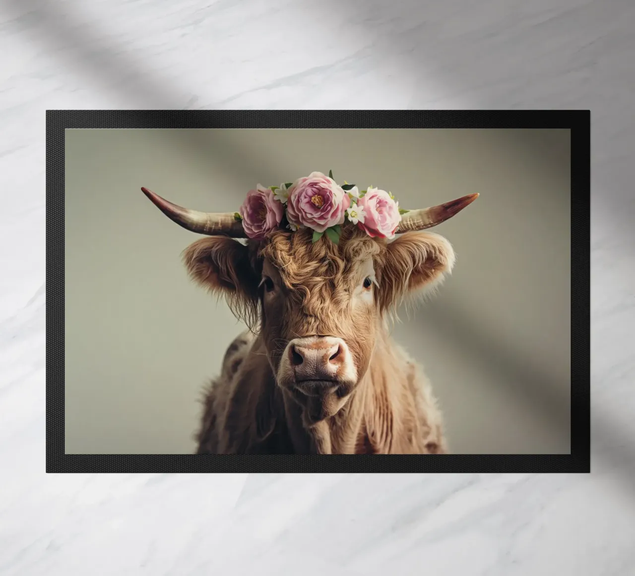 Mucca con fiori zerbino da Imagine