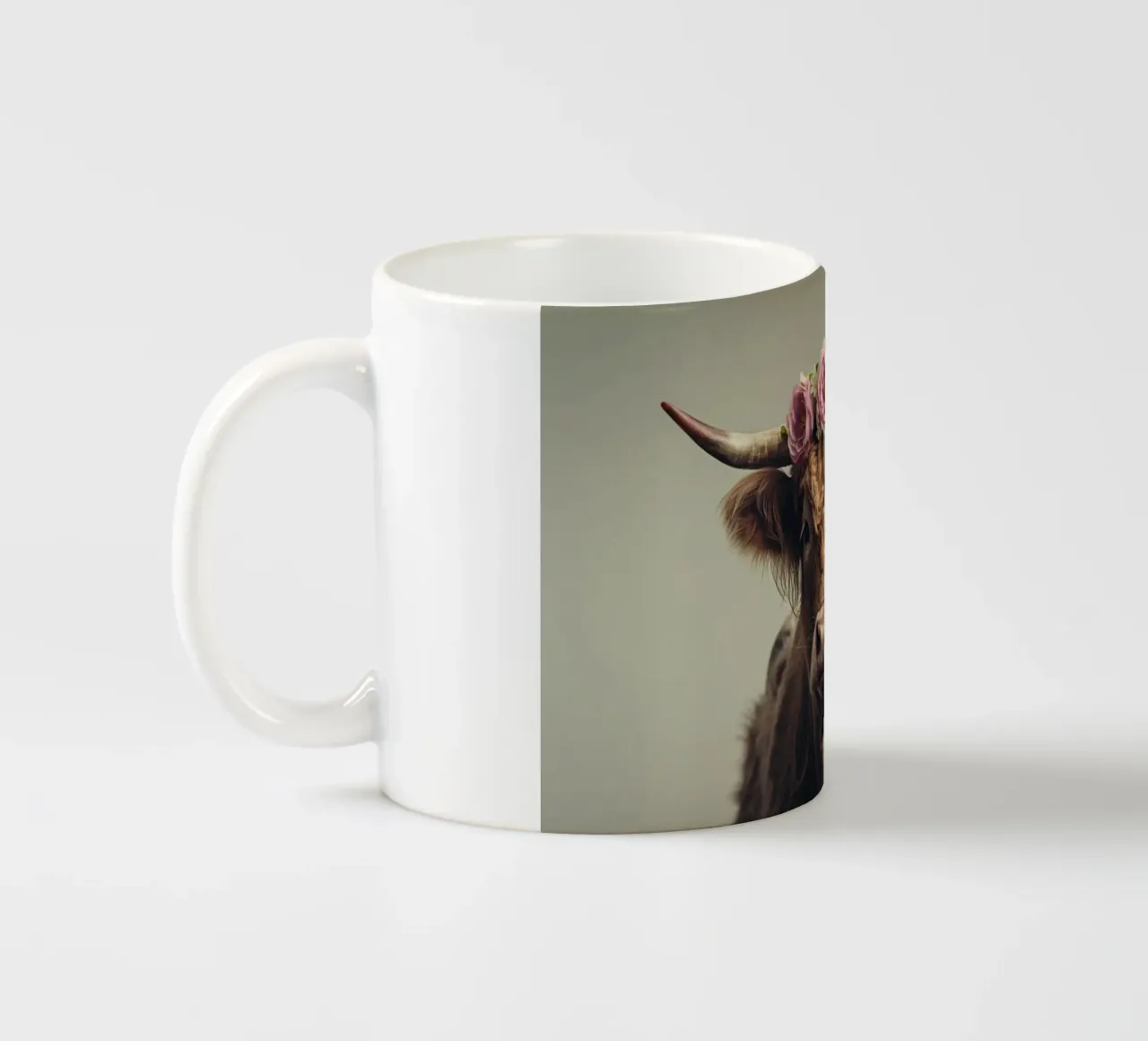 Mucca con fiori tazza in ceramica da Imagine