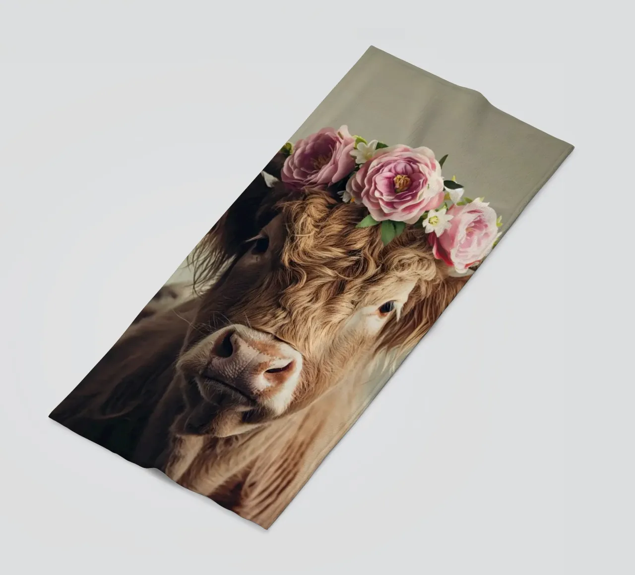 Mucca con fiori telo mare da Imagine