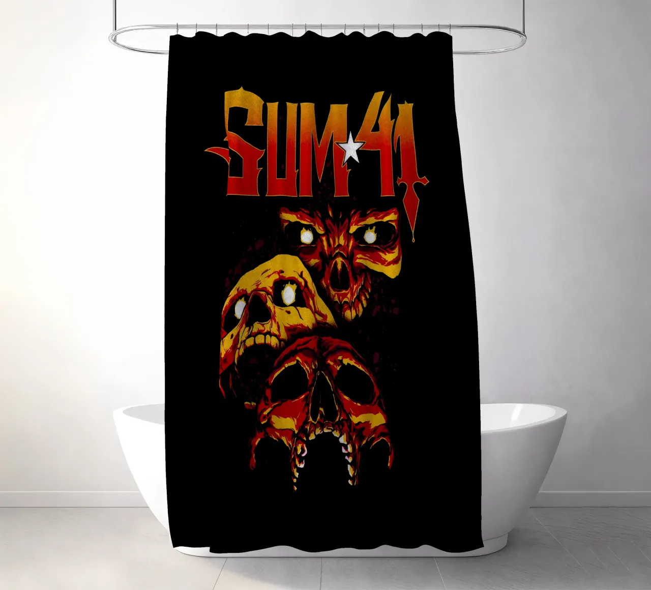 Sum 41 Skull Collage tenda da doccia da lindacleveland