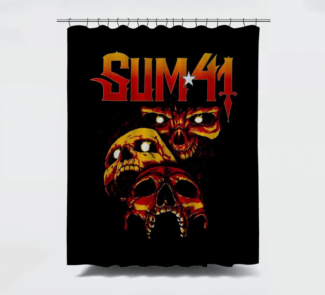 Sum 41 Skull Collage tenda da doccia da lindacleveland