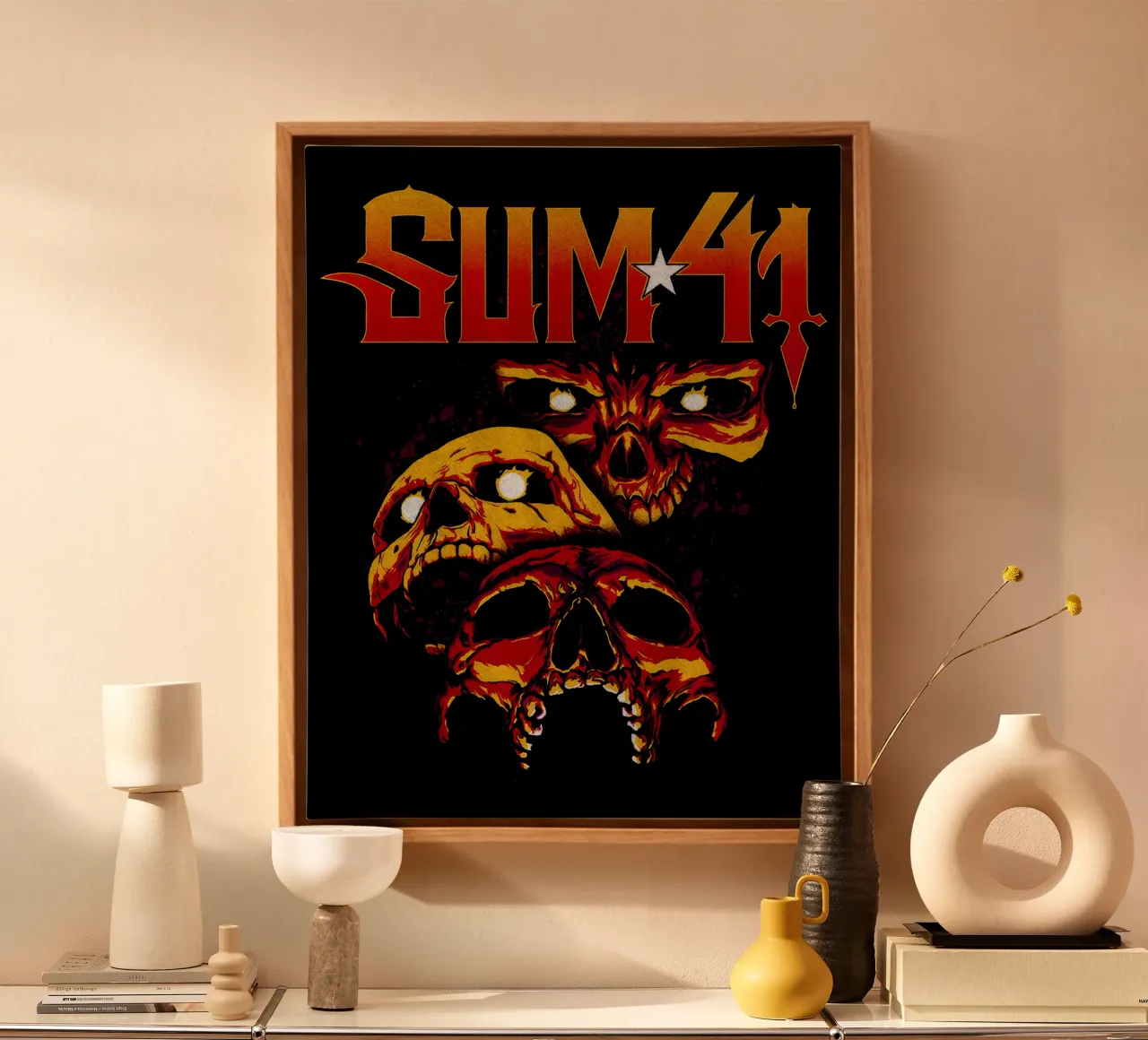 Sum 41 Skull Collage tela con Cornice a cassetta da lindacleveland