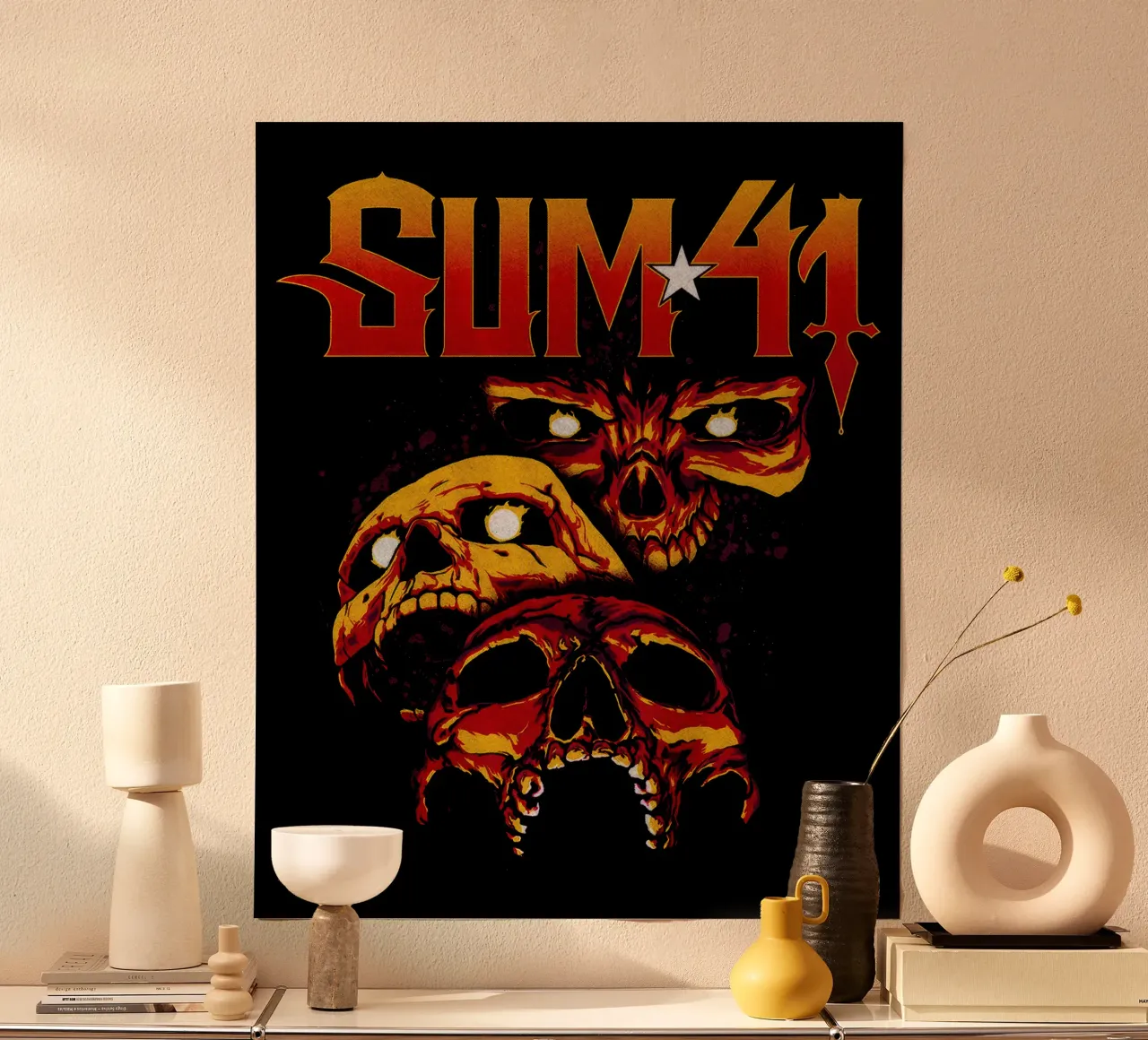 Sum 41 Skull Collage poster van lindacleveland