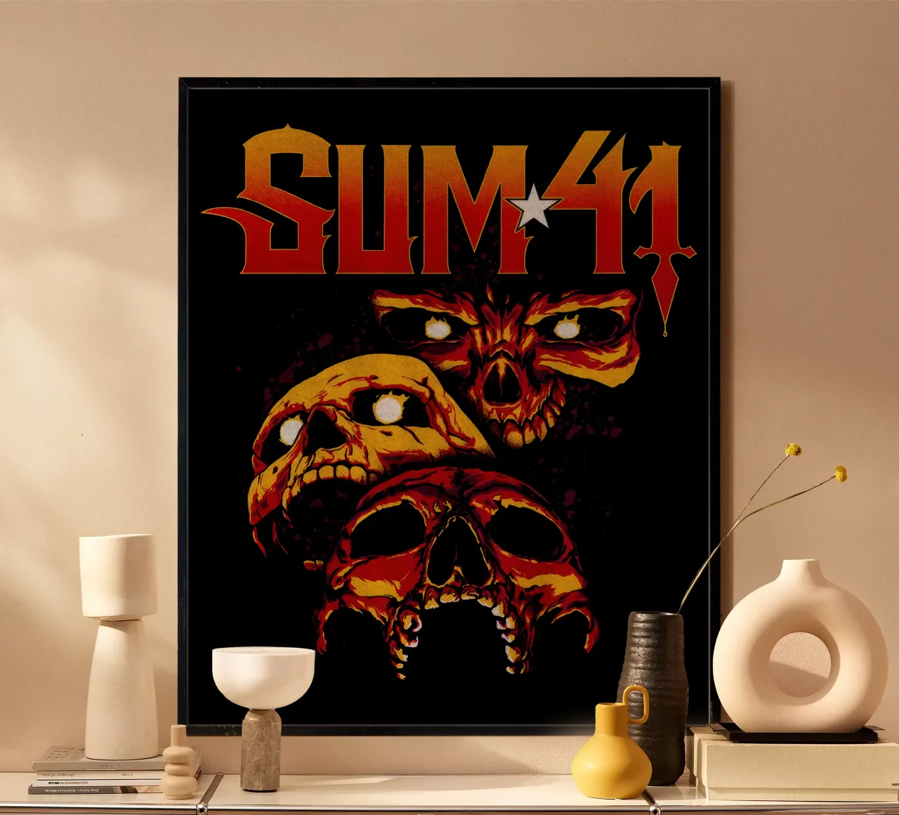 Sum 41 Skull Collage poster van lindacleveland