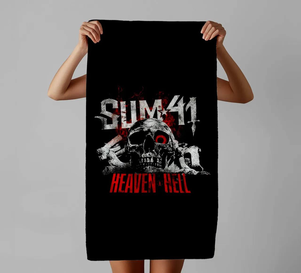 Sum 41 Skull Black asciugamano da bagno da lindacleveland