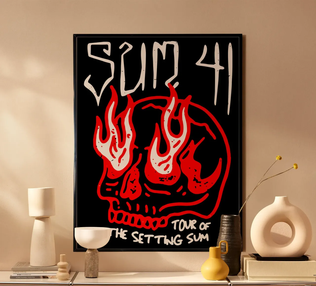 Sum 41 Skull Sketch Tour poster van lindacleveland