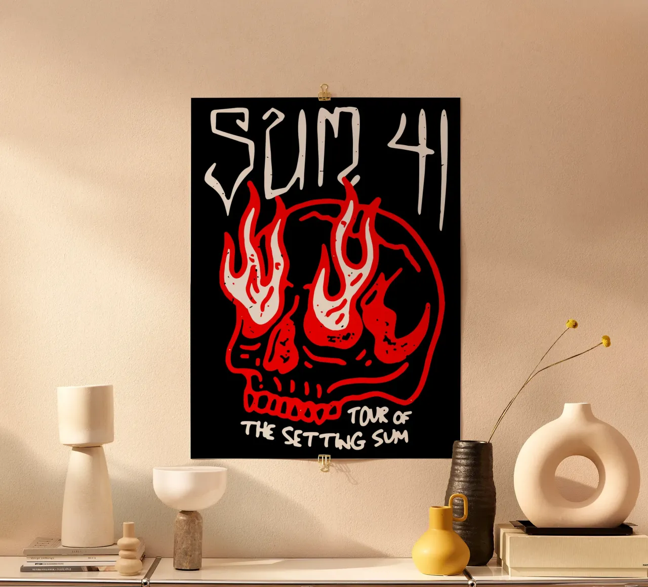 Sum 41 Skull Sketch Tour poster van lindacleveland