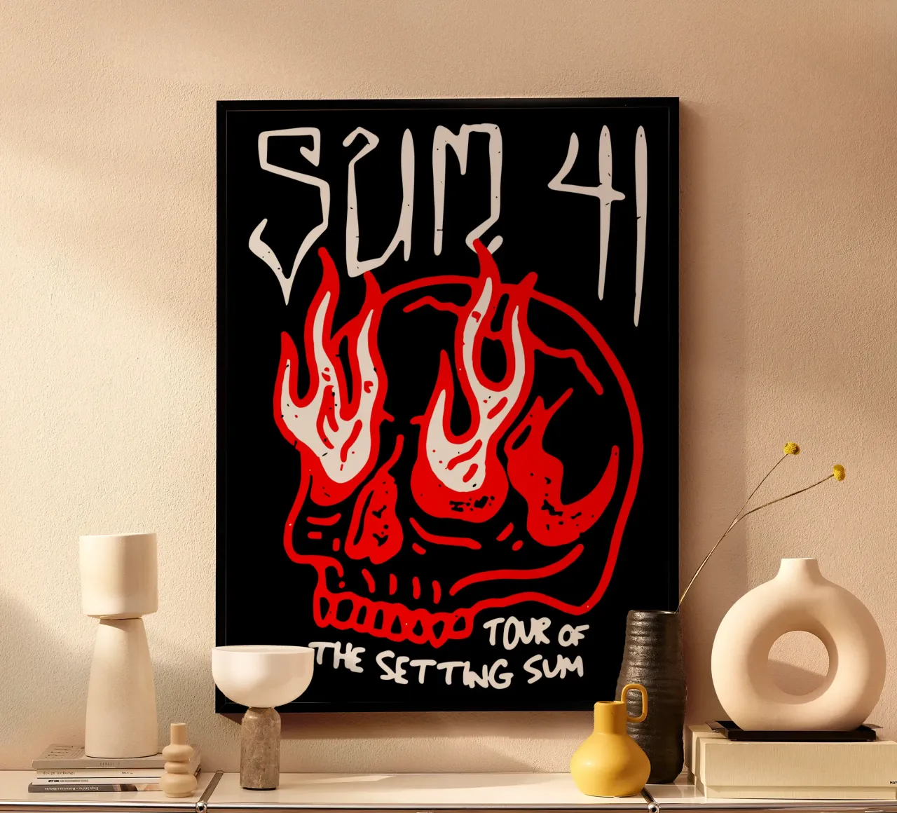 Sum 41 Skull Sketch Tour poster van lindacleveland