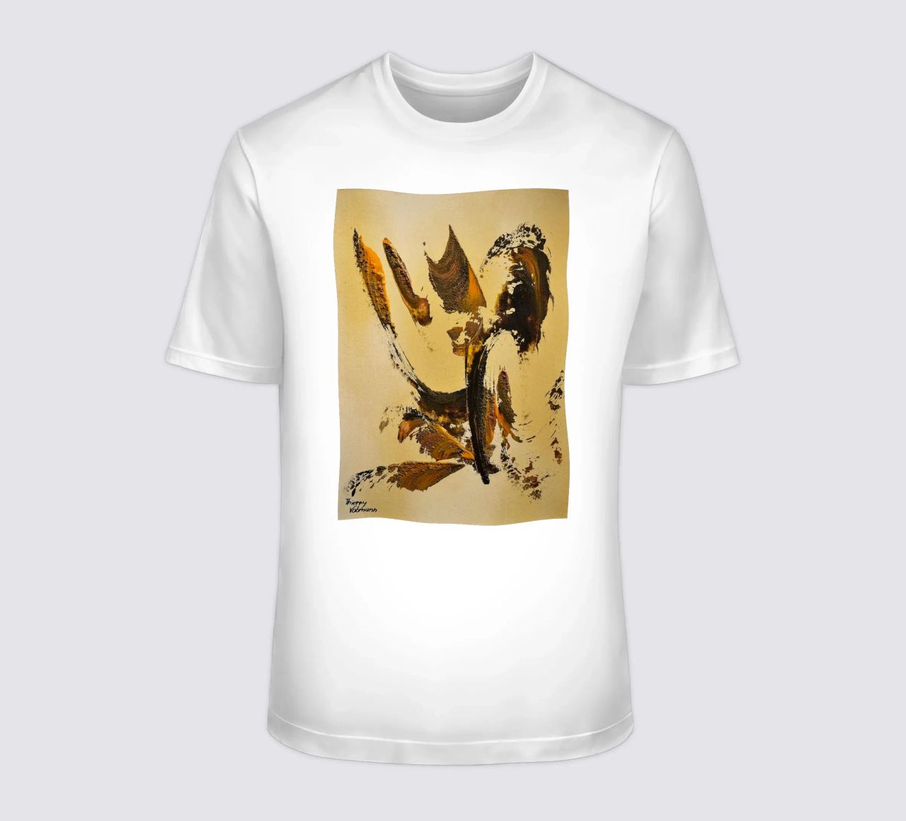 MESSAGE FROM THE HEART 34 t-shirt da Thierry Vobmann Abstract painting