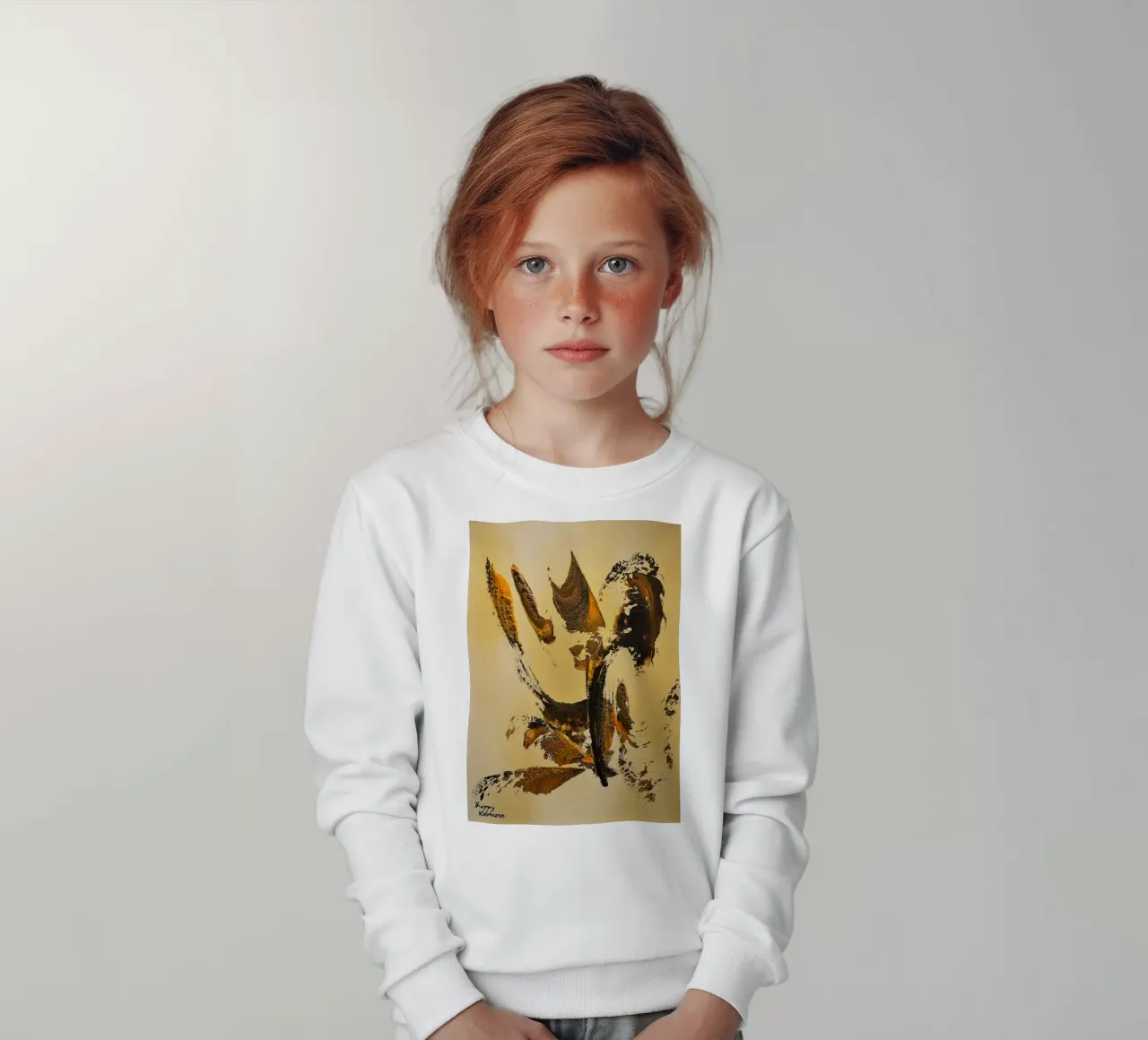 MESSAGE FROM THE HEART 34 Kinder Sweatshirt von Thierry Vobmann Abstract painting