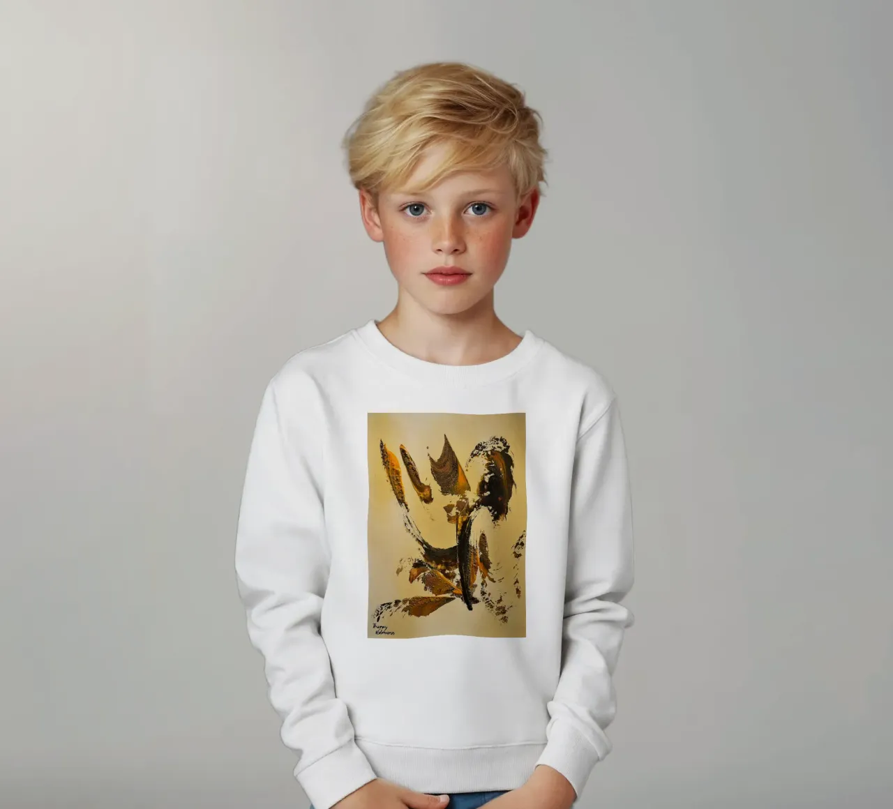 MESSAGE FROM THE HEART 34 Kinder Sweatshirt von Thierry Vobmann Abstract painting