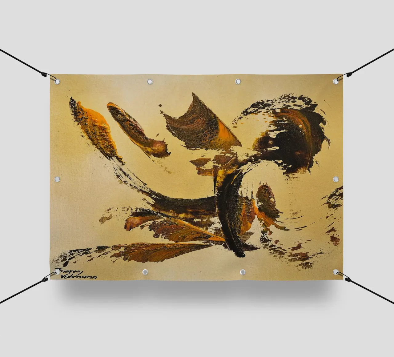 MESSAGE FROM THE HEART 34 telo in pvc da Thierry Vobmann Abstract painting