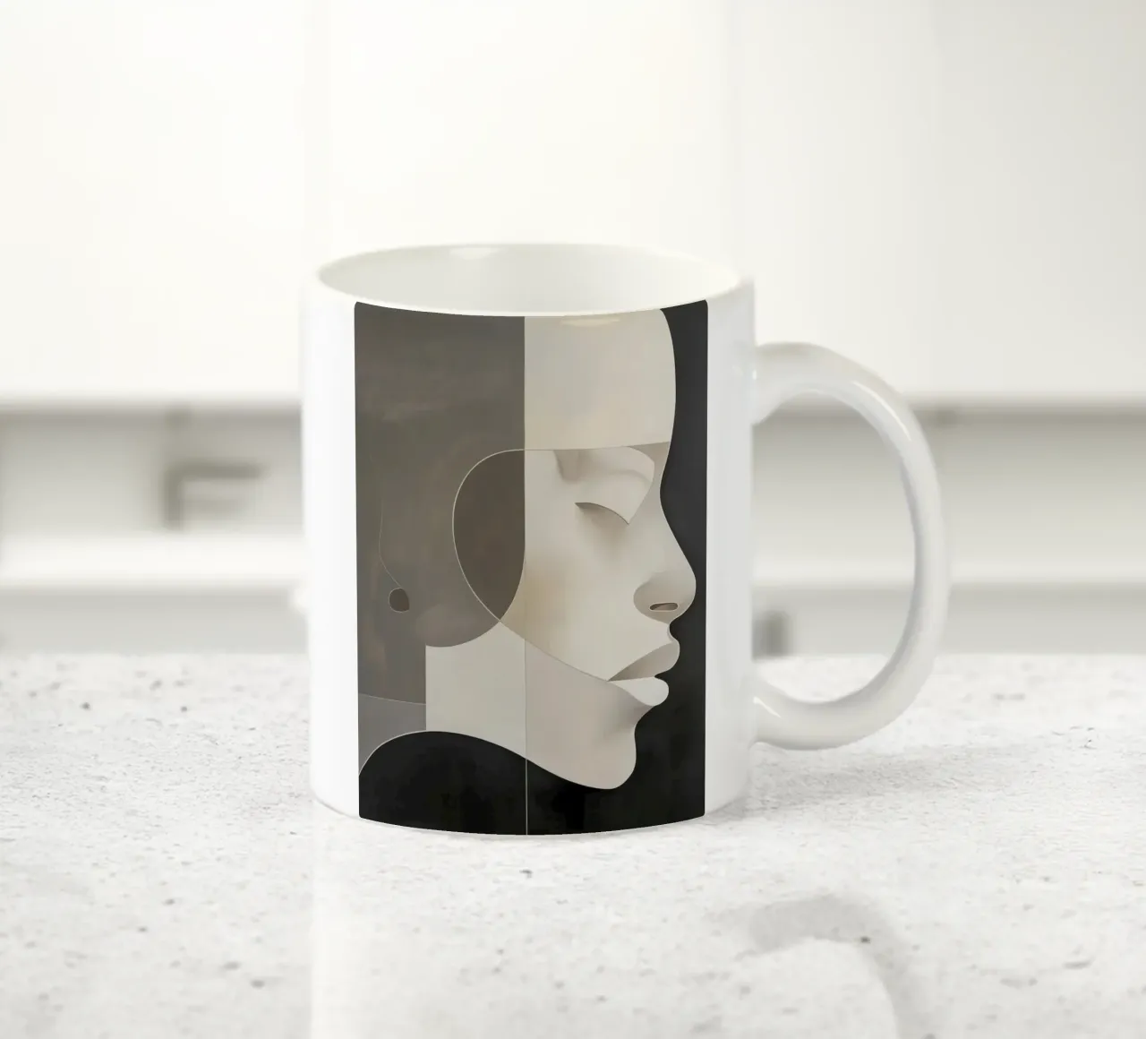 Volto astratto tazza in ceramica da Imagine