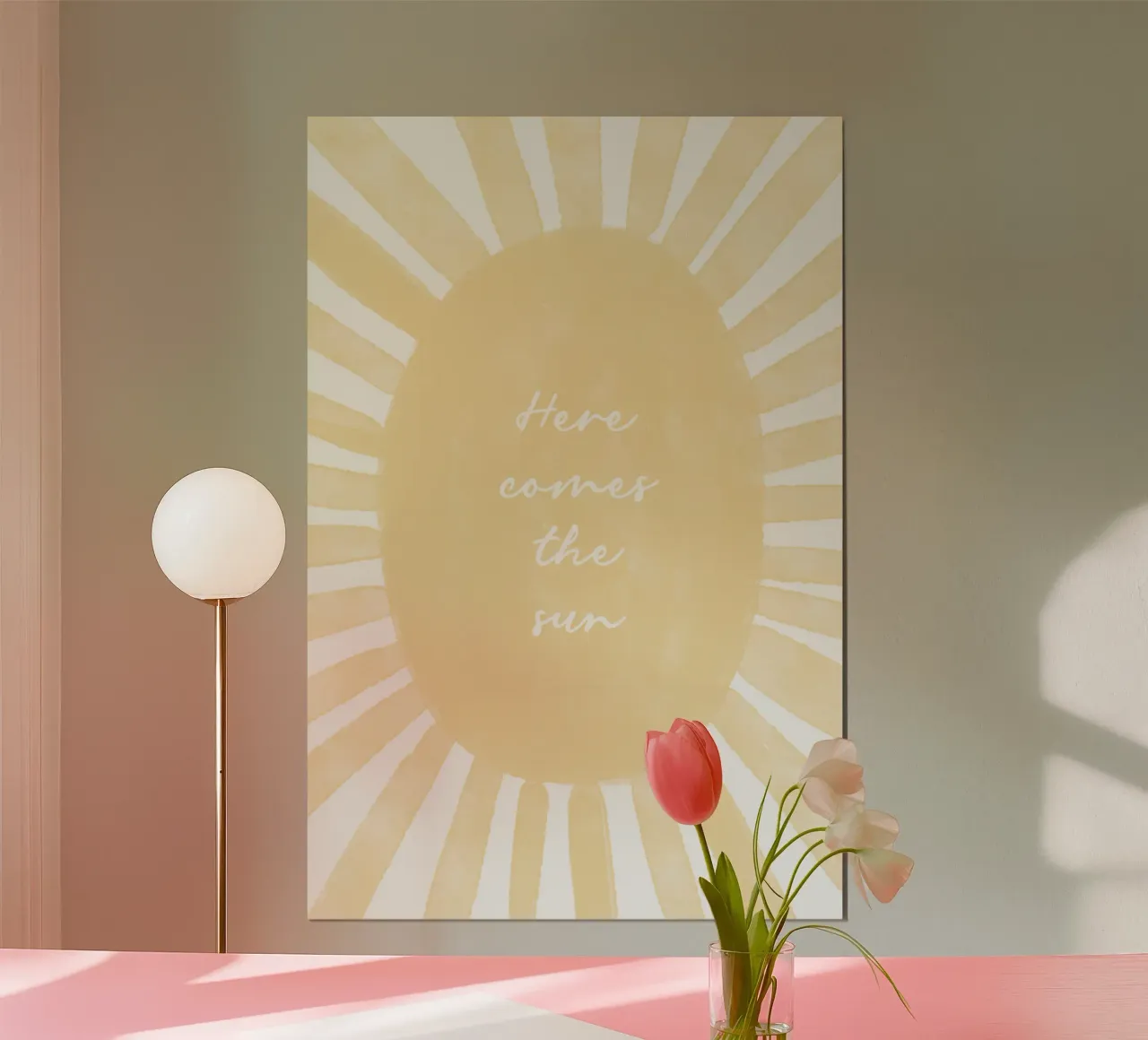 Hier komt de zon, Boho Zonnedruk poster van DolceVita