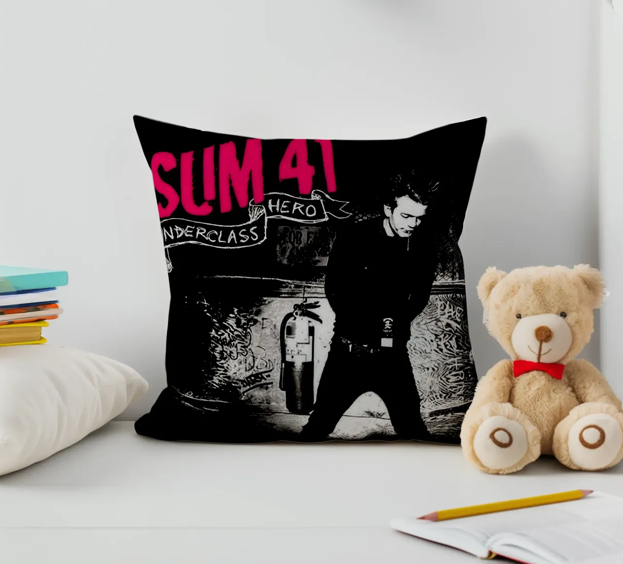 Sum 41 Underclass Hero cuscino da lindacleveland
