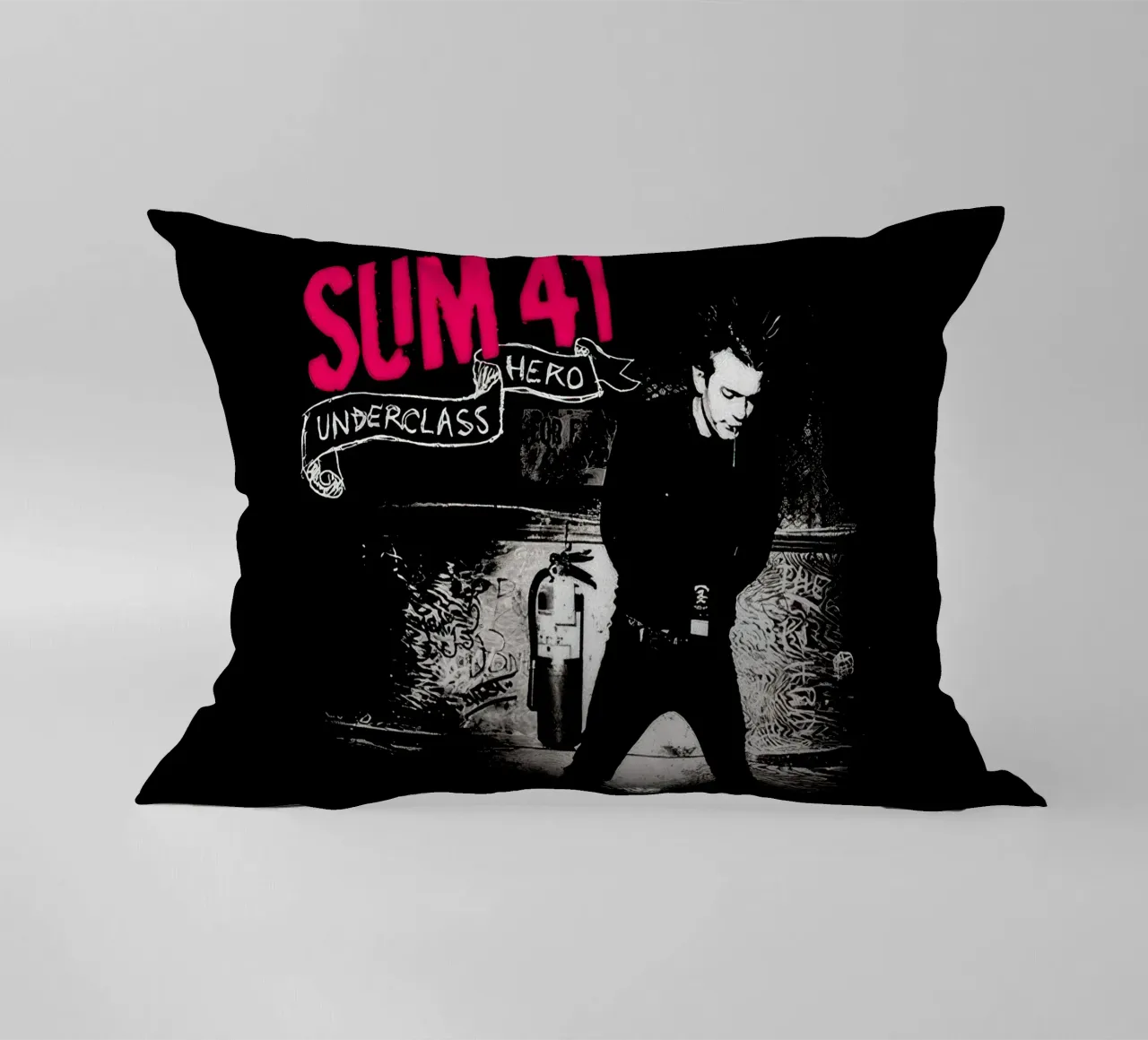 Sum 41 Underclass Hero cuscino da lindacleveland