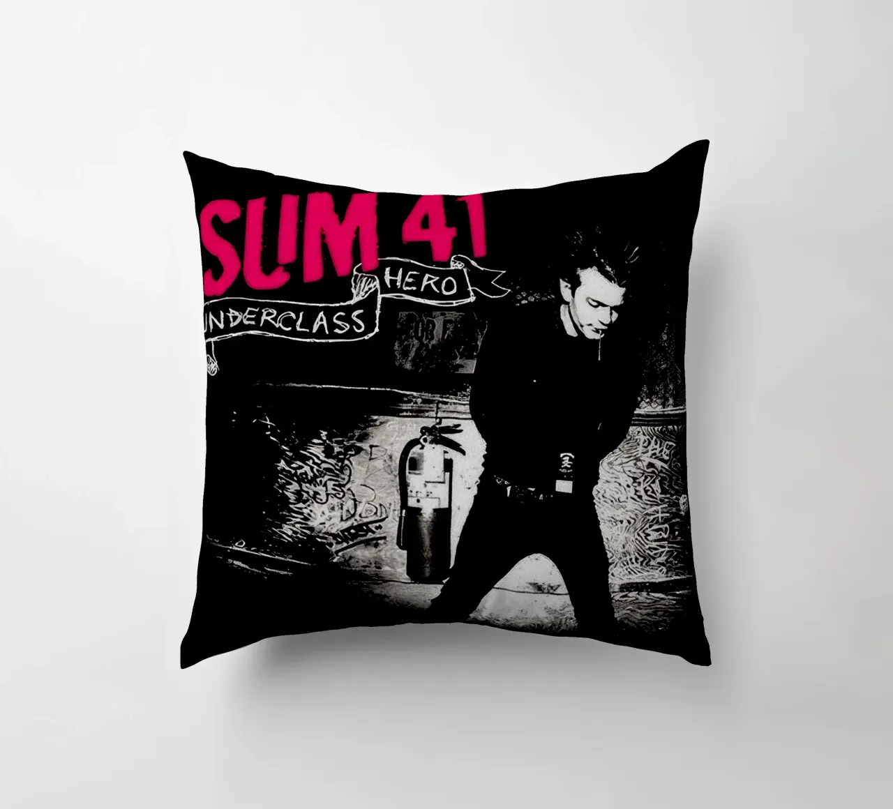 Sum 41 Underclass Hero cuscino da lindacleveland