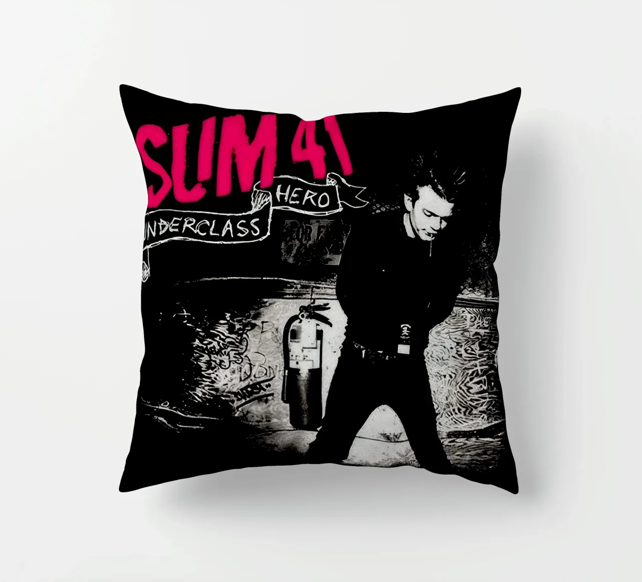 Sum 41 Underclass Hero cuscino da lindacleveland