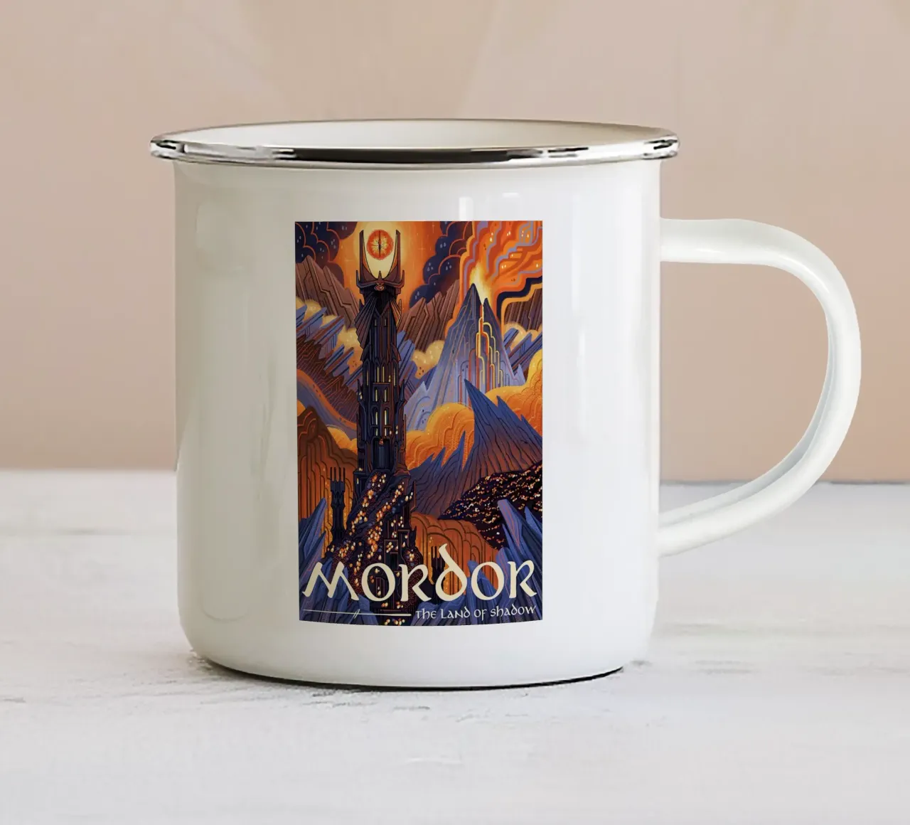 Mordor La Terra dell'Ombra tazza in smalto da Junkie Movie